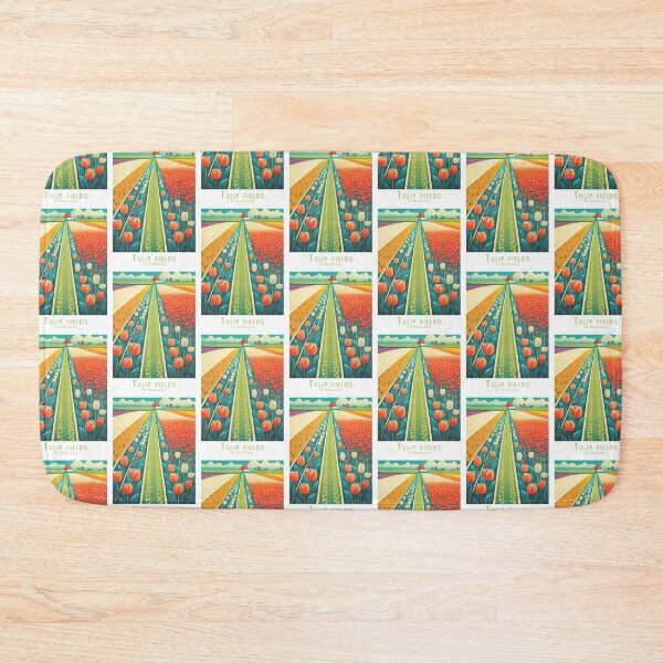 Item preview, intage travel poster - Colorful tulip fields in the Netherlands, retro and minimal designed and sold by pod24.