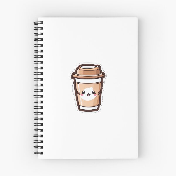 Aperçu de l'œuvre Autocollant mignon Kawaii café latte marron créée et vendue par VIZARDcreations.