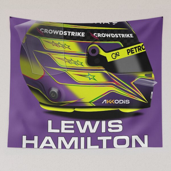 Item preview, Lewis Hamilton -  Helmet 2024 - Purple designed and sold by JageOwen.