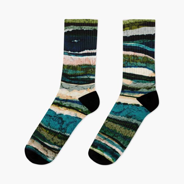 Item preview, Blue Green Cream Agate Stripe Abstract designed and sold by jocelynsart.