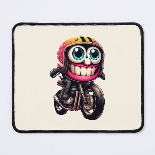 Item preview, Motorcycle Mayhem - Whimsical Biker Character with Helmet Illustration Tee designed and sold by FarBeyound.
