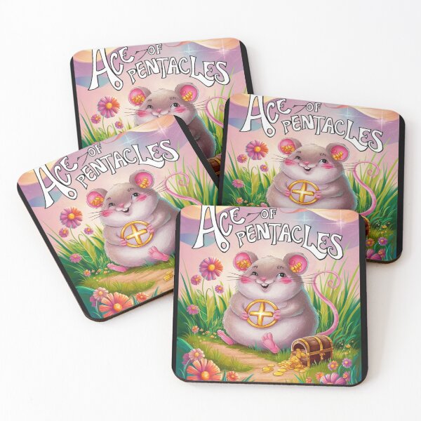 Item preview, Tarot Card - Ace of Pentacles. mouse theme, mouse lover, cute mouse designed and sold by ZodiacWonders.