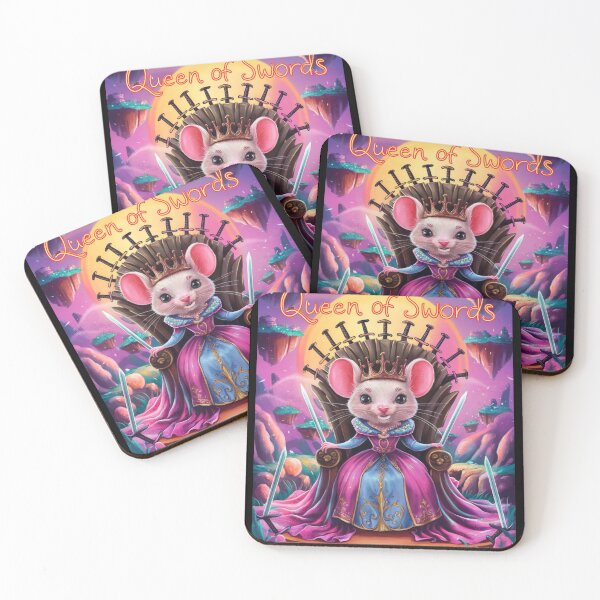 Item preview, Tarot Card - Queen of Swords. mouse theme, mouse lover, cute mouse designed and sold by ZodiacWonders.