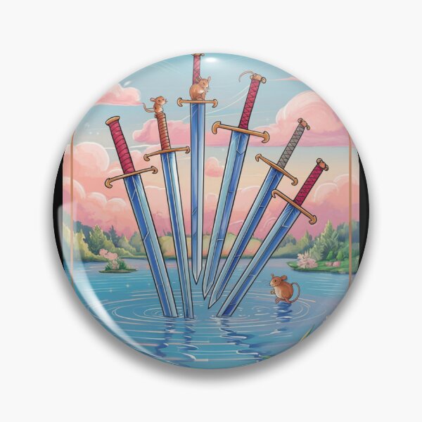 Item preview, Tarot Card - Six of Swords. mouse theme, mouse lover, cute mouse designed and sold by ZodiacWonders.