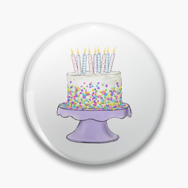 Item preview, Festive Birthday Cake on Purple Stand Happy Birthday Party designed and sold by CreativeBu.