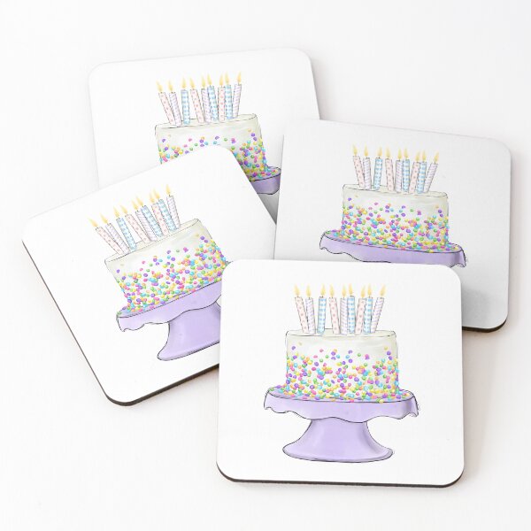 Item preview, Festive Birthday Cake on Purple Stand Happy Birthday Party designed and sold by CreativeBu.