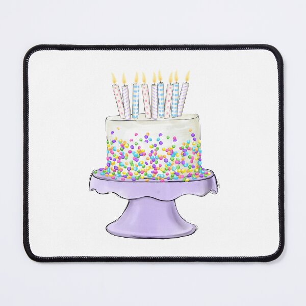 Item preview, Festive Birthday Cake on Purple Stand Happy Birthday Party designed and sold by CreativeBu.