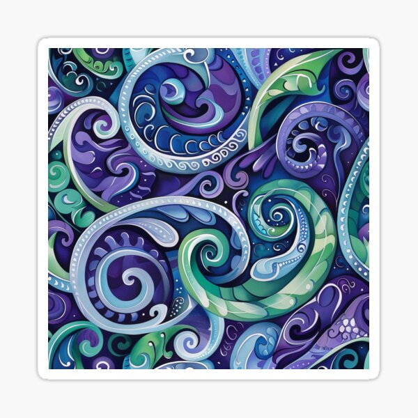 Item preview, New Zealand Paua Māori Pattern Koru Design 2 designed and sold by GrinGalore.
