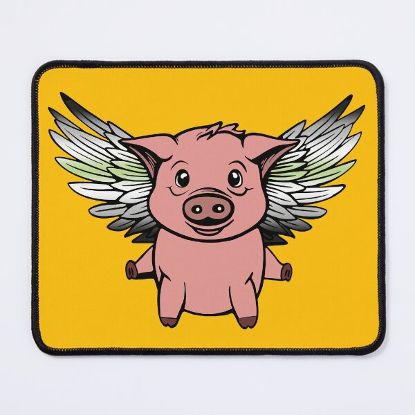 Item preview, Cute Agender Flying Pig with Pride Flag Wings , Kawaii Agender Flying Pig Design designed and sold by Travelslightly.