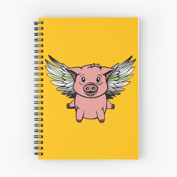 Item preview, Cute Agender Flying Pig with Pride Flag Wings , Kawaii Agender Flying Pig Design designed and sold by Travelslightly.