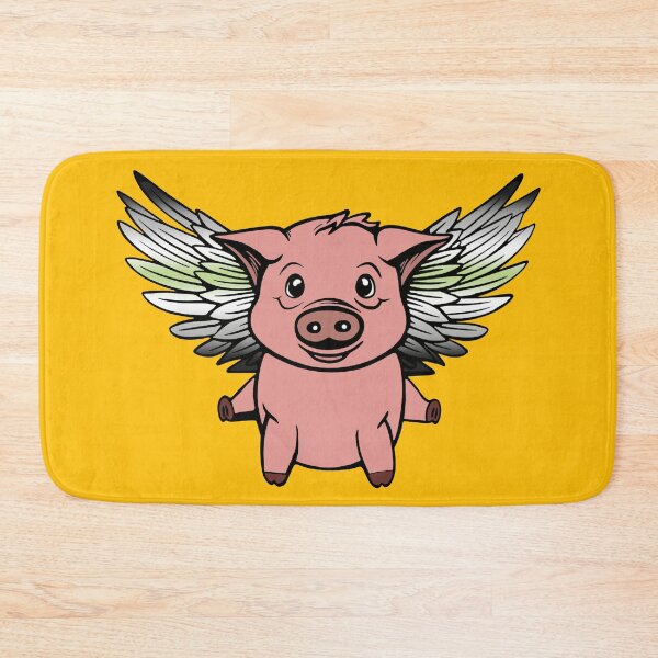 Item preview, Cute Agender Flying Pig with Pride Flag Wings , Kawaii Agender Flying Pig Design designed and sold by Travelslightly.