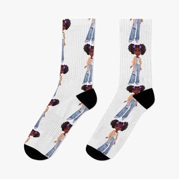 Item preview, Cool black girl wearing ripped jeans with Afro hair African American Melanin Queen designed and sold by Artonmytee.