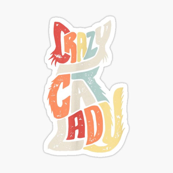 Item preview, Vintage Crazy Cat Lady- Funny Cat Meow - Cat lover designed and sold by StickChic.