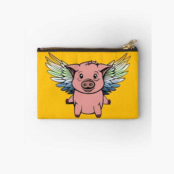 Item preview, Cute AroAce Agender Flying Pig with Pride Flag Wings , Kawaii AroAce Agender Flying Pig Design designed and sold by Travelslightly.