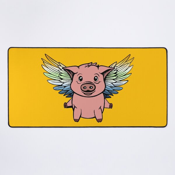 Item preview, Cute AroAce Agender Flying Pig with Pride Flag Wings , Kawaii AroAce Agender Flying Pig Design designed and sold by Travelslightly.