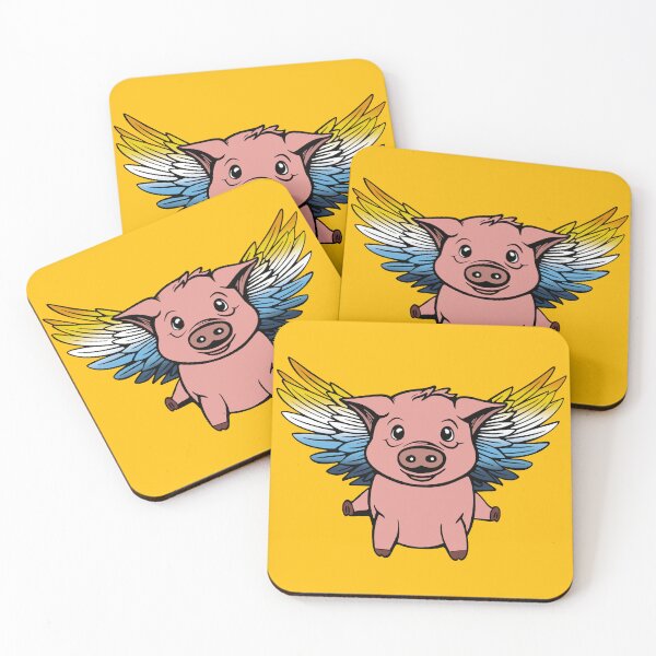 Item preview, Cute AroAce Flying Pig with Pride Flag Wings , Kawaii AroAce Flying Pig Design designed and sold by Travelslightly.