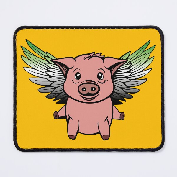 Item preview, Cute Aromantic Flying Pig with Pride Flag Wings , Kawaii Aromantic Flying Pig Design designed and sold by Travelslightly.
