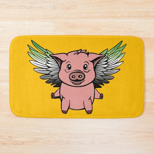 Item preview, Cute Aromantic Flying Pig with Pride Flag Wings , Kawaii Aromantic Flying Pig Design designed and sold by Travelslightly.