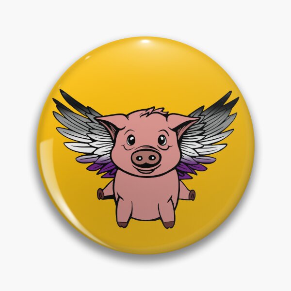 Item preview, Cute Asexual Flying Pig with Pride Flag Wings , Kawaii Ace Flying Pig Design designed and sold by Travelslightly.