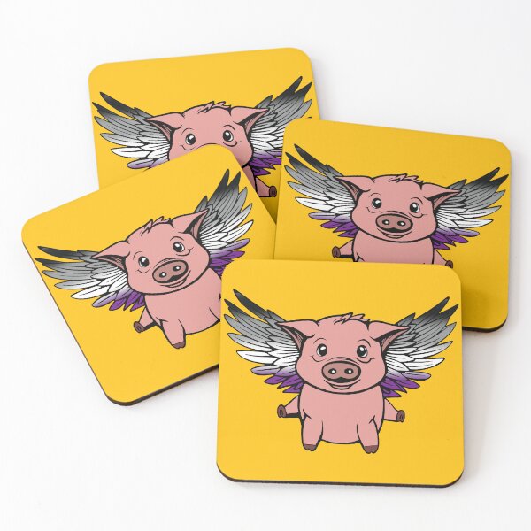 Item preview, Cute Asexual Flying Pig with Pride Flag Wings , Kawaii Ace Flying Pig Design designed and sold by Travelslightly.