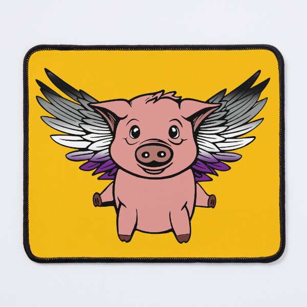 Item preview, Cute Asexual Flying Pig with Pride Flag Wings , Kawaii Ace Flying Pig Design designed and sold by Travelslightly.