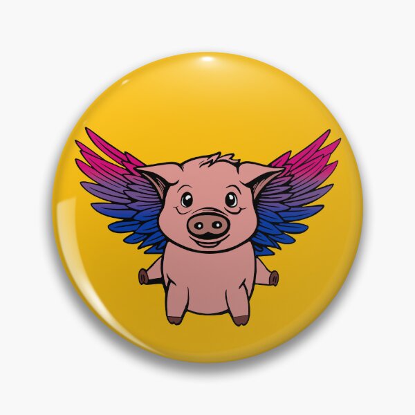 Item preview, Cute Bisexual Flying Pig with Pride Flag Wings, Kawaii Bi Flying Pig Design designed and sold by Travelslightly.