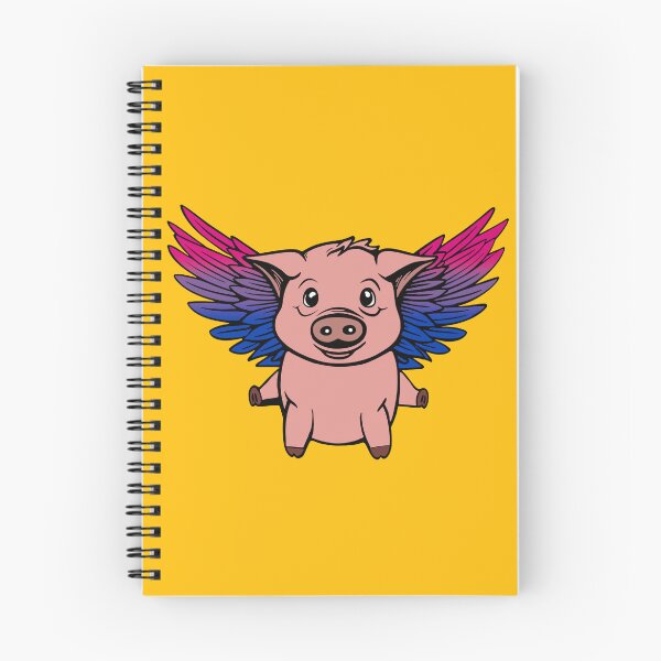 Item preview, Cute Bisexual Flying Pig with Pride Flag Wings, Kawaii Bi Flying Pig Design designed and sold by Travelslightly.