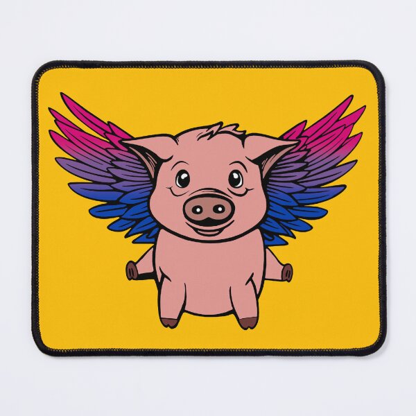 Item preview, Cute Bisexual Flying Pig with Pride Flag Wings, Kawaii Bi Flying Pig Design designed and sold by Travelslightly.