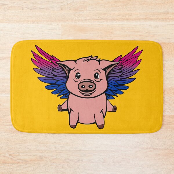 Item preview, Cute Bisexual Flying Pig with Pride Flag Wings, Kawaii Bi Flying Pig Design designed and sold by Travelslightly.