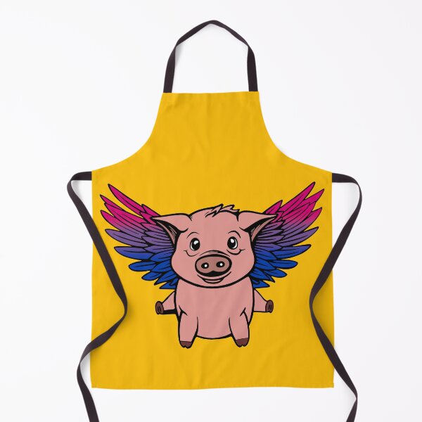 Item preview, Cute Bisexual Flying Pig with Pride Flag Wings, Kawaii Bi Flying Pig Design designed and sold by Travelslightly.