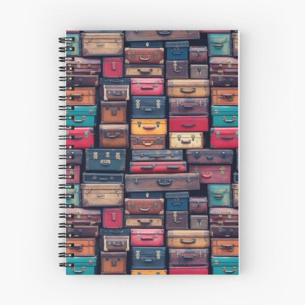 Item preview, Bright antique suitcases stacked on top of each other. Retro luggage of various colors. Vintage atmosphere. designed and sold by SculpterioShop.