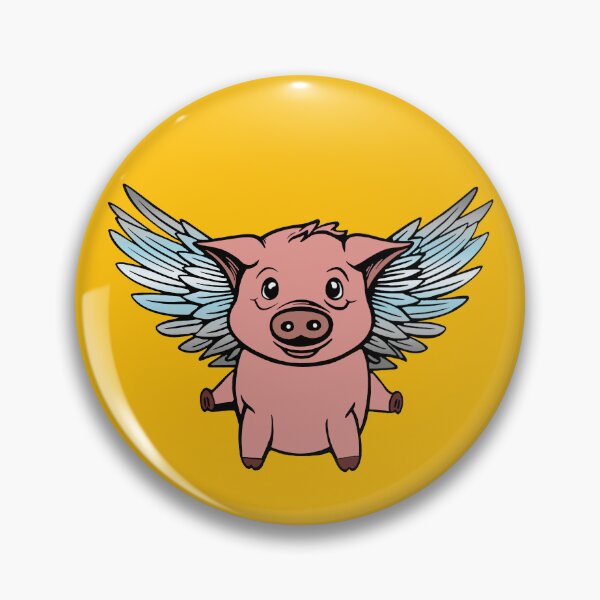 Item preview, Cute Demiboy Flying Pig with Pride Flag Wings, Kawaii Demiboy Flying Pig Design designed and sold by Travelslightly.
