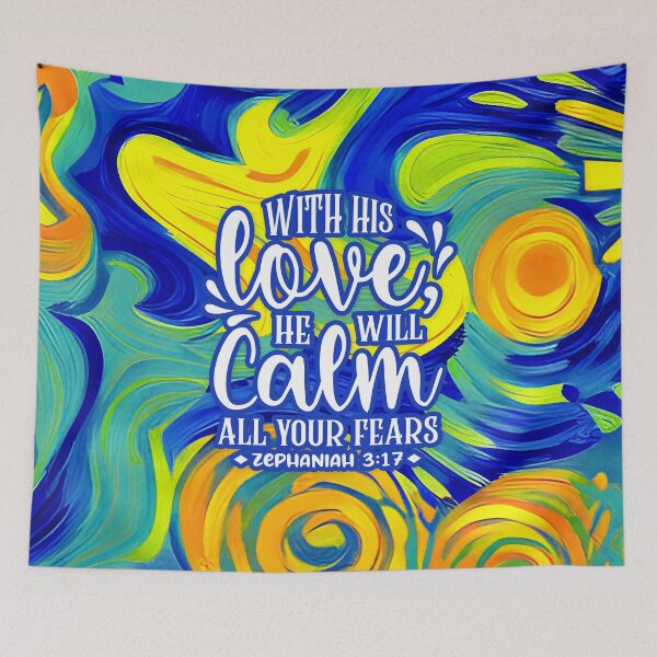 Item preview, Bible Verses For Healing - Zephaniah 3:17  - Preppy Floral Blue Background designed and sold by SpartanDStore.
