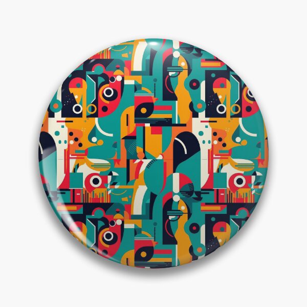 Item preview, Abstract art in the modern style. Geometric shapes of various colors in a retro style. designed and sold by SculpterioShop.