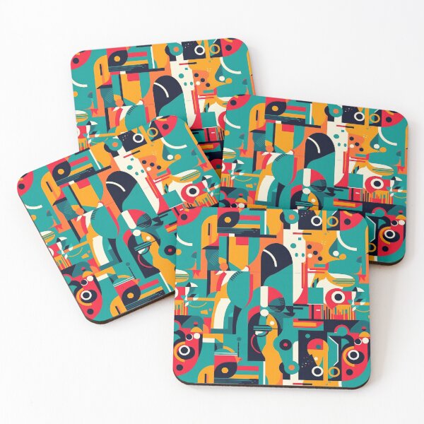 Item preview, Abstract art in the modern style. Geometric shapes of various colors in a retro style. designed and sold by SculpterioShop.