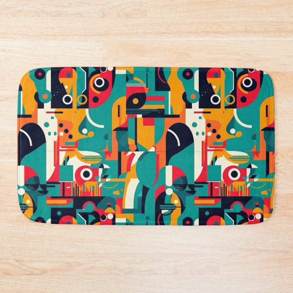 Item preview, Abstract art in the modern style. Geometric shapes of various colors in a retro style. designed and sold by SculpterioShop.