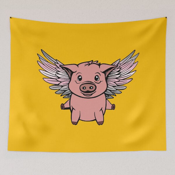 Item preview, Cute Demigirl Flying Pig with Pride Flag Wings, Kawaii Demigirl Flying Pig Design designed and sold by Travelslightly.