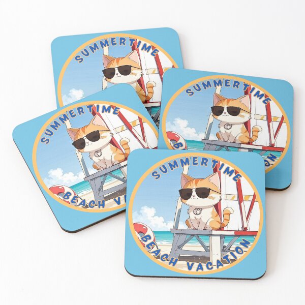 Item preview, Cute Cat on a Summertime Beach Vacation designed and sold by Jim Stephens.
