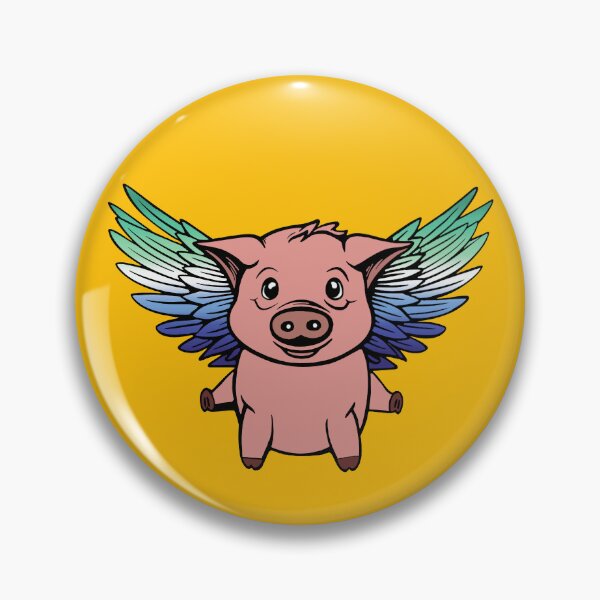 Item preview, Cute Gay MLM Flying Pig with Pride Flag Wings, Kawaii MLM Flying Pig Design designed and sold by Travelslightly.