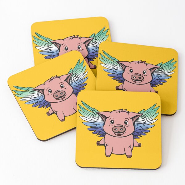Item preview, Cute Gay MLM Flying Pig with Pride Flag Wings, Kawaii MLM Flying Pig Design designed and sold by Travelslightly.
