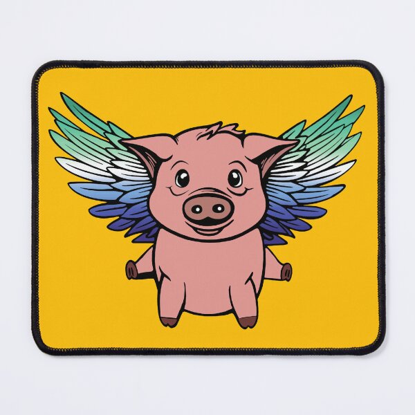 Item preview, Cute Gay MLM Flying Pig with Pride Flag Wings, Kawaii MLM Flying Pig Design designed and sold by Travelslightly.