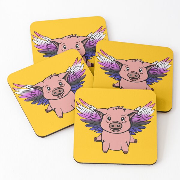 Item preview, Cute Genderfluid Flying Pig with Pride Flag Wings, Kawaii Genderfluid Flying Pig Design designed and sold by Travelslightly.