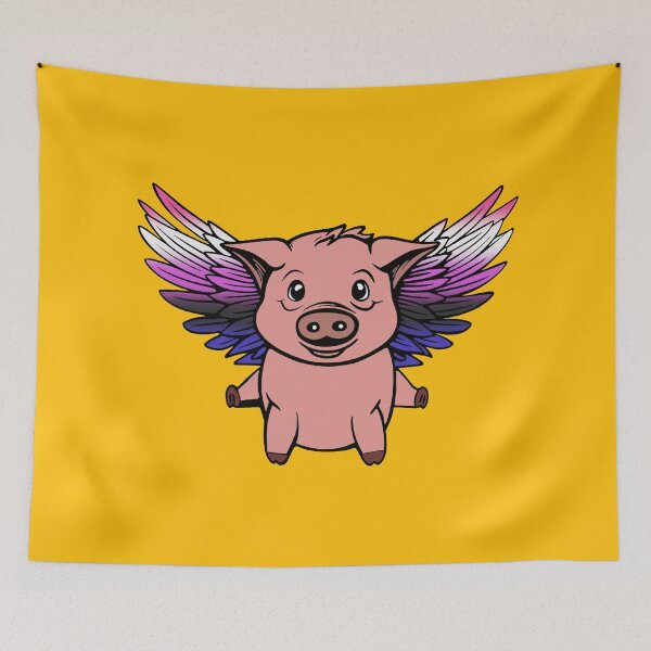 Item preview, Cute Genderfluid Flying Pig with Pride Flag Wings, Kawaii Genderfluid Flying Pig Design designed and sold by Travelslightly.