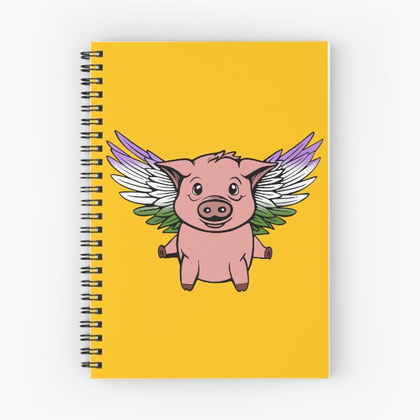 Item preview, Cute Genderfqueer Flying Pig with Pride Flag Wings, Kawaii Genderqueer Flying Pig Design designed and sold by Travelslightly.
