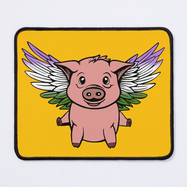 Item preview, Cute Genderfqueer Flying Pig with Pride Flag Wings, Kawaii Genderqueer Flying Pig Design designed and sold by Travelslightly.