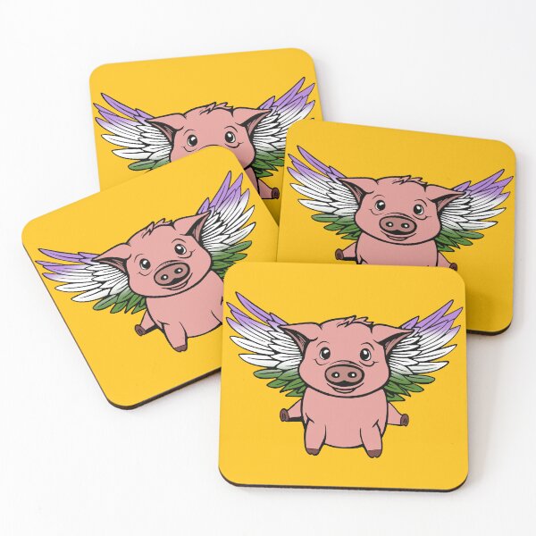 Item preview, Cute Genderfqueer Flying Pig with Pride Flag Wings, Kawaii Genderqueer Flying Pig Design designed and sold by Travelslightly.