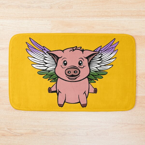 Item preview, Cute Genderfqueer Flying Pig with Pride Flag Wings, Kawaii Genderqueer Flying Pig Design designed and sold by Travelslightly.