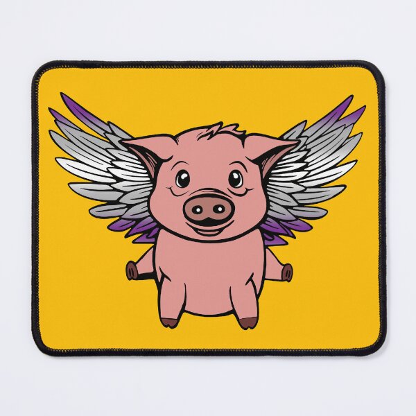 Item preview, Cute Graysexual Flying Pig with Pride Flag Wings, Kawaii Greysexual Flying Pig Design designed and sold by Travelslightly.