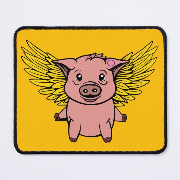 Item preview, Cute Intersex Flying Pig with Pride Flag Wings, Kawaii Intersex Flying Pig Design designed and sold by Travelslightly.