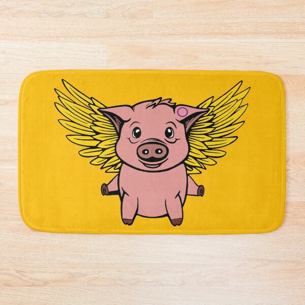 Item preview, Cute Intersex Flying Pig with Pride Flag Wings, Kawaii Intersex Flying Pig Design designed and sold by Travelslightly.